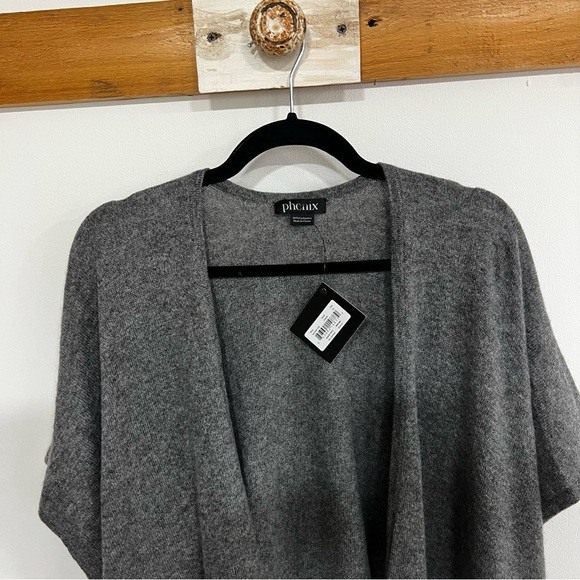 *NEW* Phenix Cashmere Jersey Cape Cardigan - Flawed - Picture 4 of 12